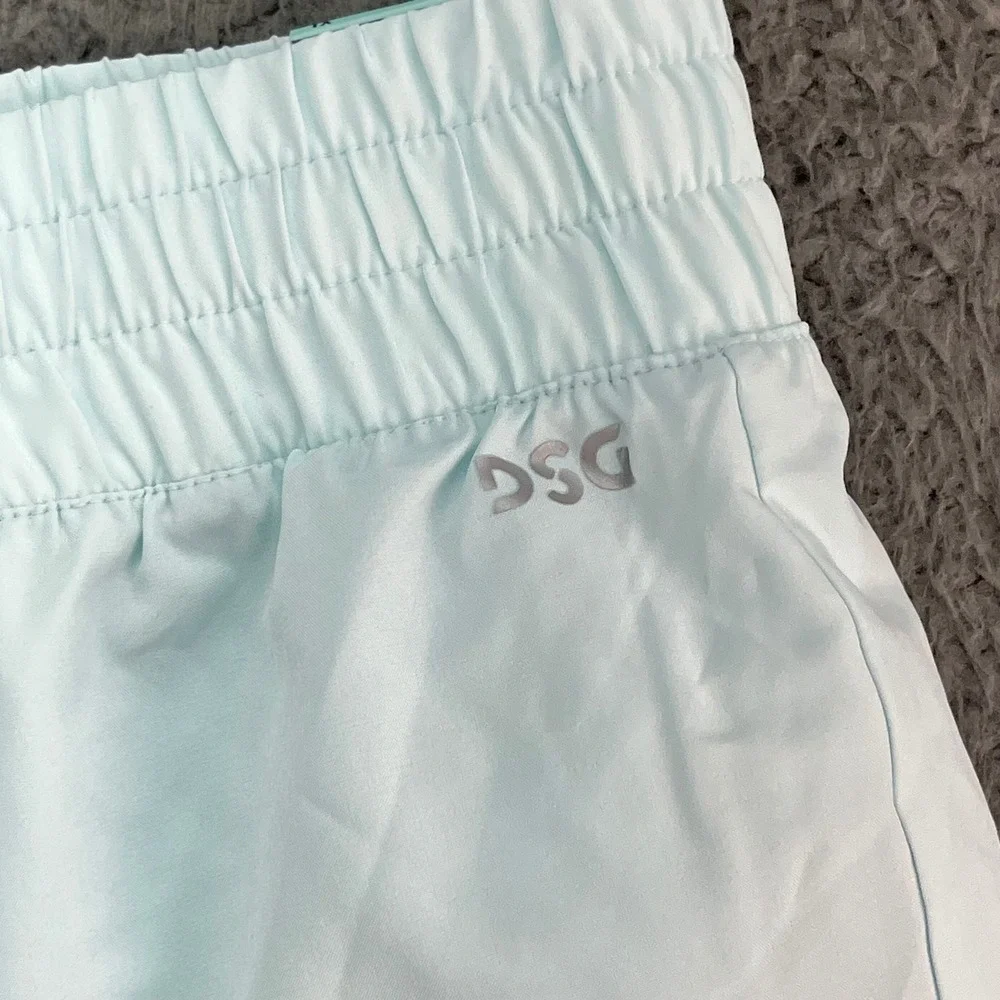 DSG Womens Stride Cyan Glass Mid‎ Rise Running Shorts Built In Brief XL